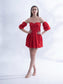 SHOWSTOPPER - Red detachable sleeve dress