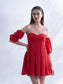 SHOWSTOPPER - Red detachable sleeve dress