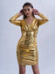 WALKING GOLD - Golden colour bodycon dress