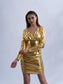 WALKING GOLD - Golden colour bodycon dress