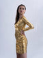 WALKING GOLD - Golden colour bodycon dress