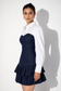 Navy Denim Corset Shirt Mini Dress
