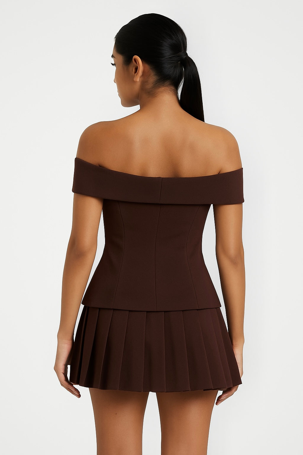 Mocha Pleated Power Set