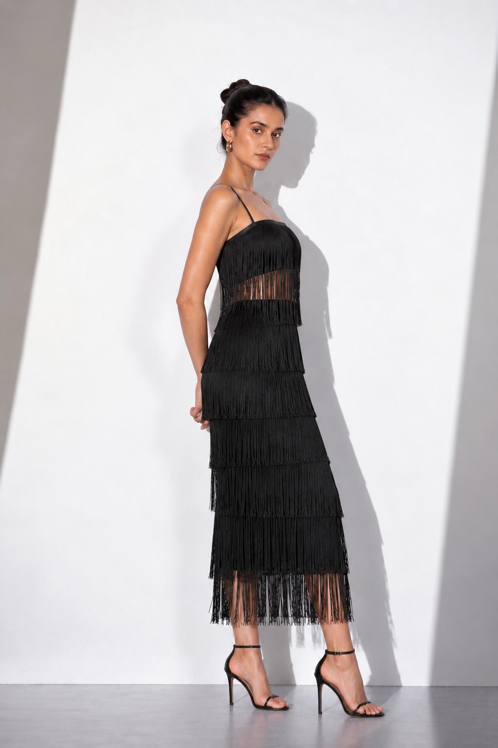 Black Fringe Lycra Co-Ord Set