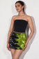Black &amp; Green Flip Sequin Mini Skirt
