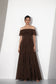 Crimson Romance Brown Georgette Gown