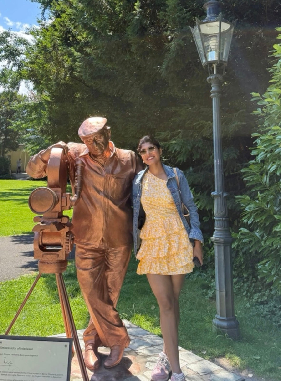 HANSEL - Cotton One shoulder Yellow print ruffle dress