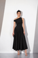 Black One-Shoulder Draped Maxi Dress