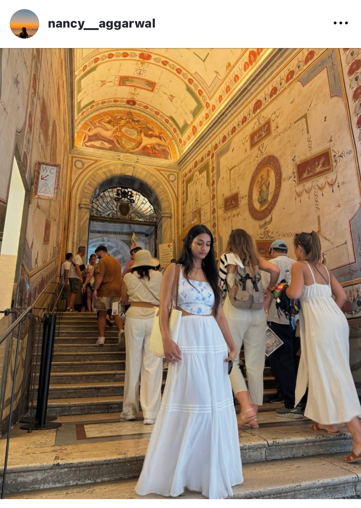 Elizabeth - White Long skirt with Floral print top