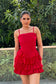 ROSE - Turkey Red Ruffle dress