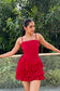 ROSE - Turkey Red Ruffle dress