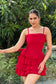 ROSE - Turkey Red Ruffle dress