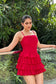 ROSE - Turkey Red Ruffle dress
