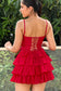 ROSE - Turkey Red Ruffle dress
