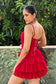 ROSE - Turkey Red Ruffle dress