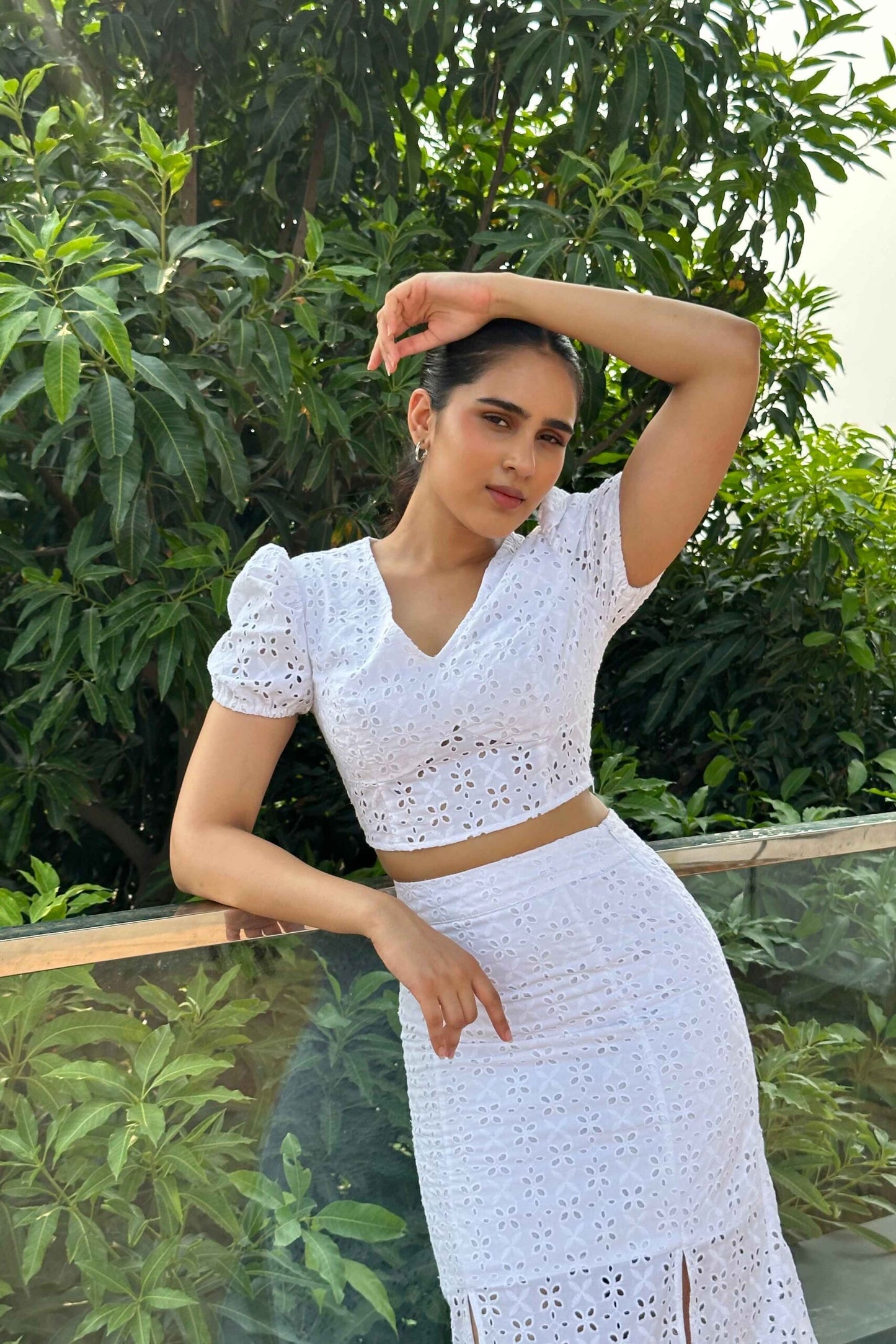 RAPUNZEL - Cotton Schiffli White Coord set