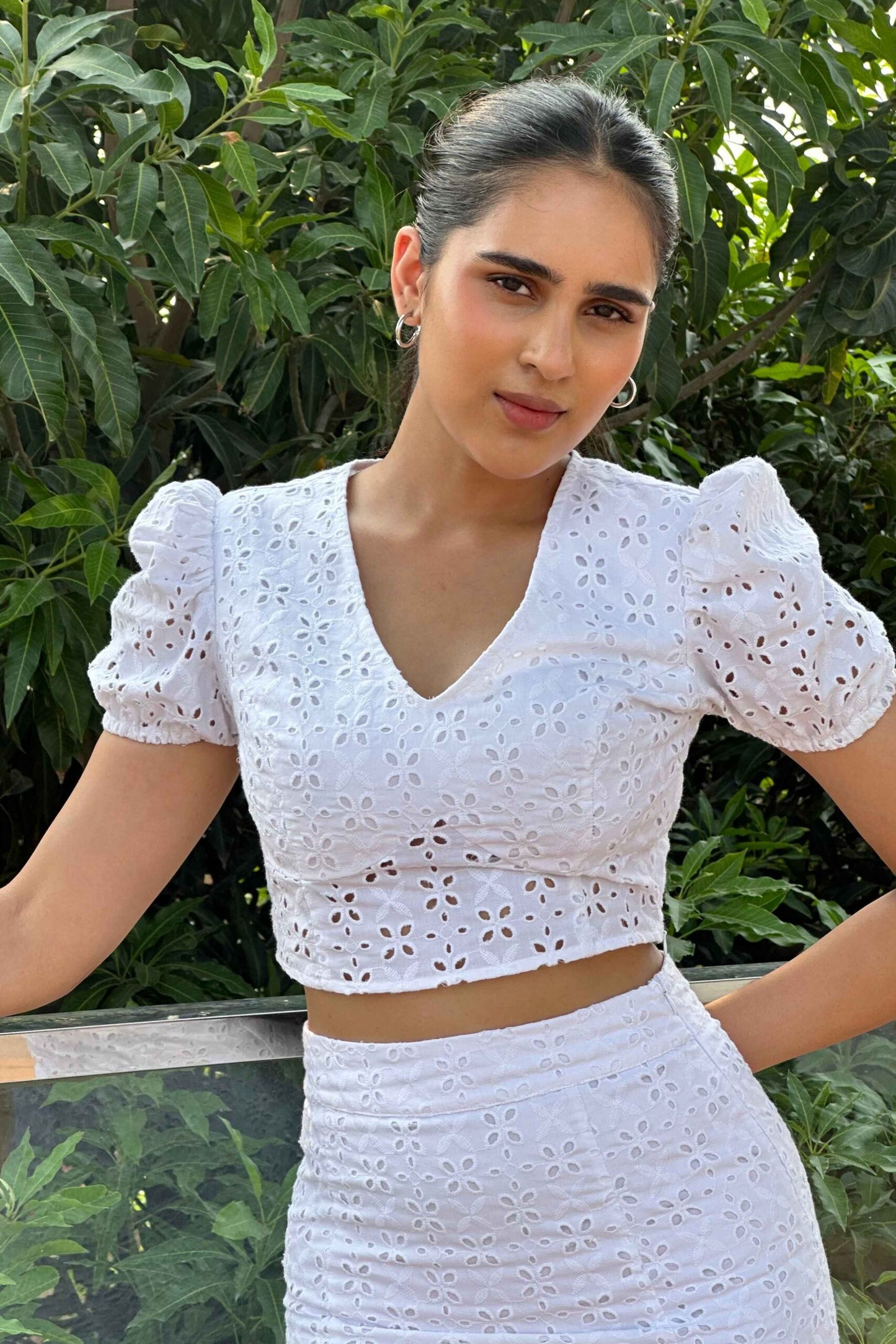 RAPUNZEL - Cotton Schiffli White Coord set