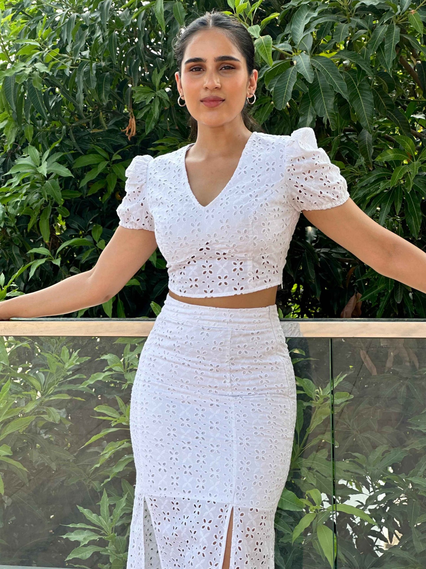 RAPUNZEL - Cotton Schiffli White Coord set