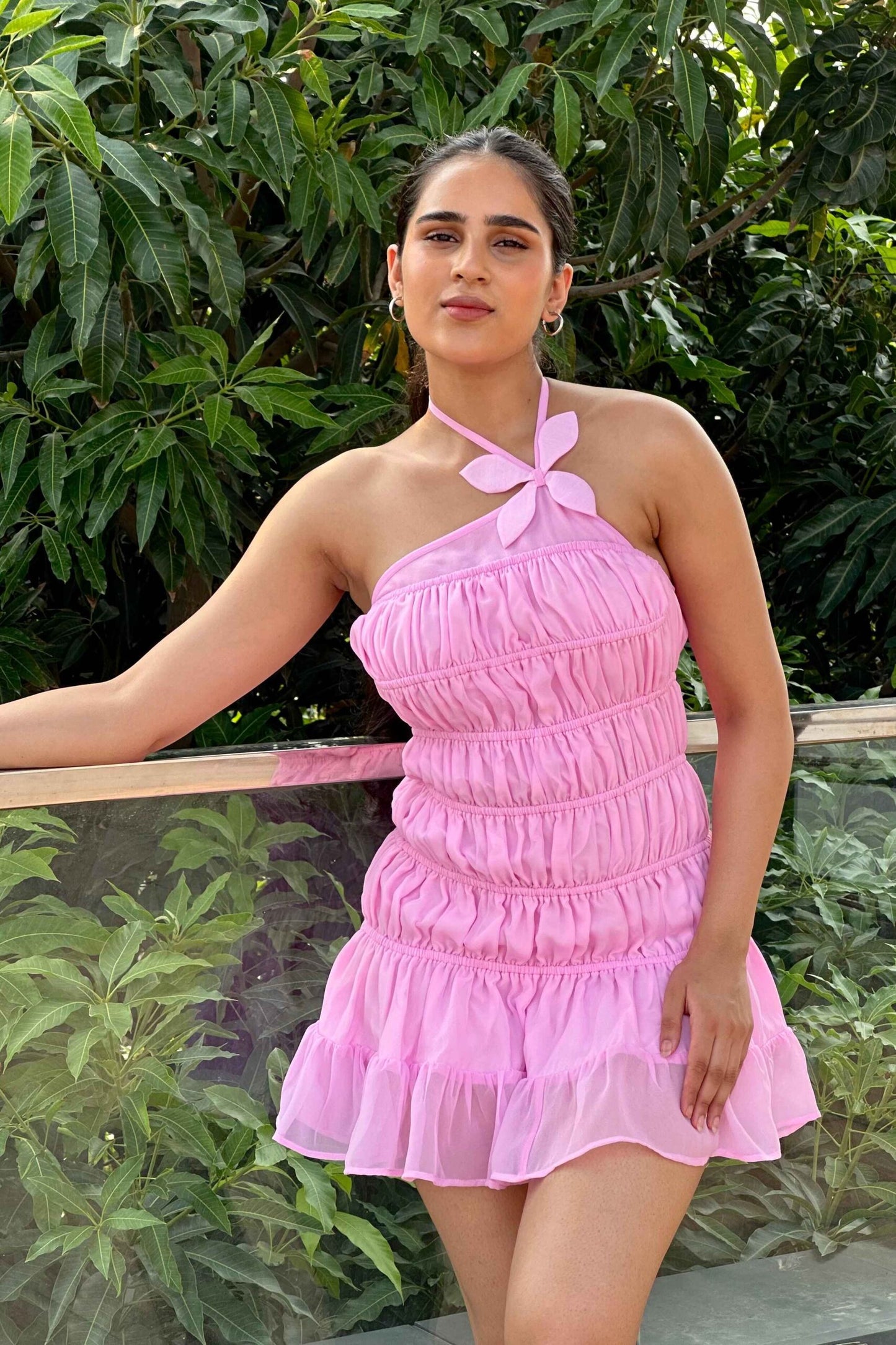 ROSETTA - Baby pink colour short dress