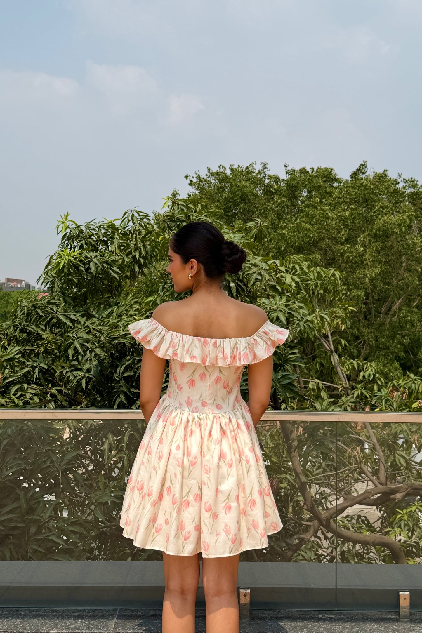 Petal Bloom Cotton Mini Dress