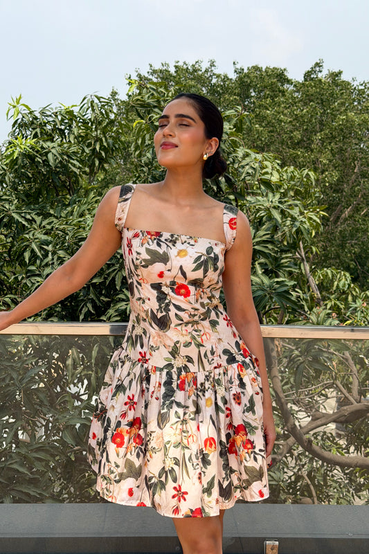 Scarlet Bloom Mini Dress