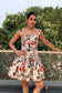 Scarlet Bloom Mini Dress
