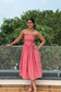 Red Gingham Midi Dress
