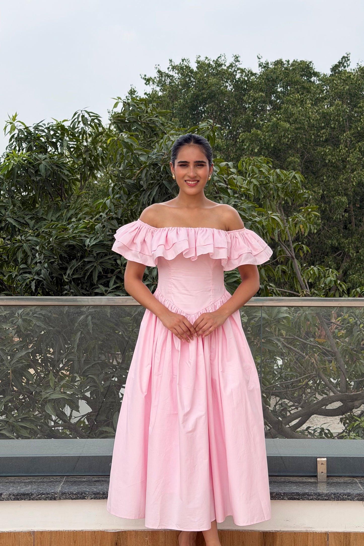 Baby Pink Midi Dress