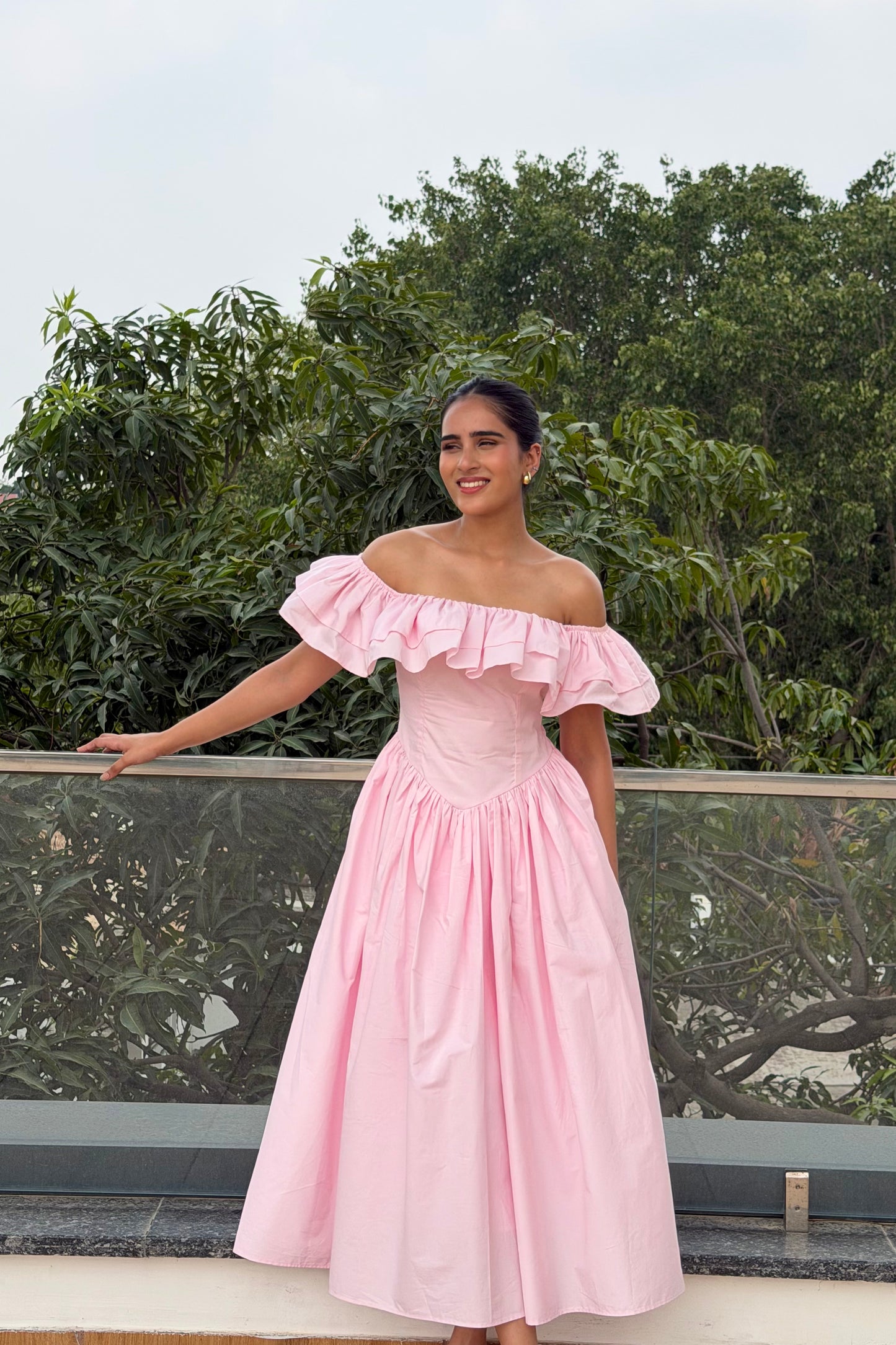 Baby Pink Midi Dress