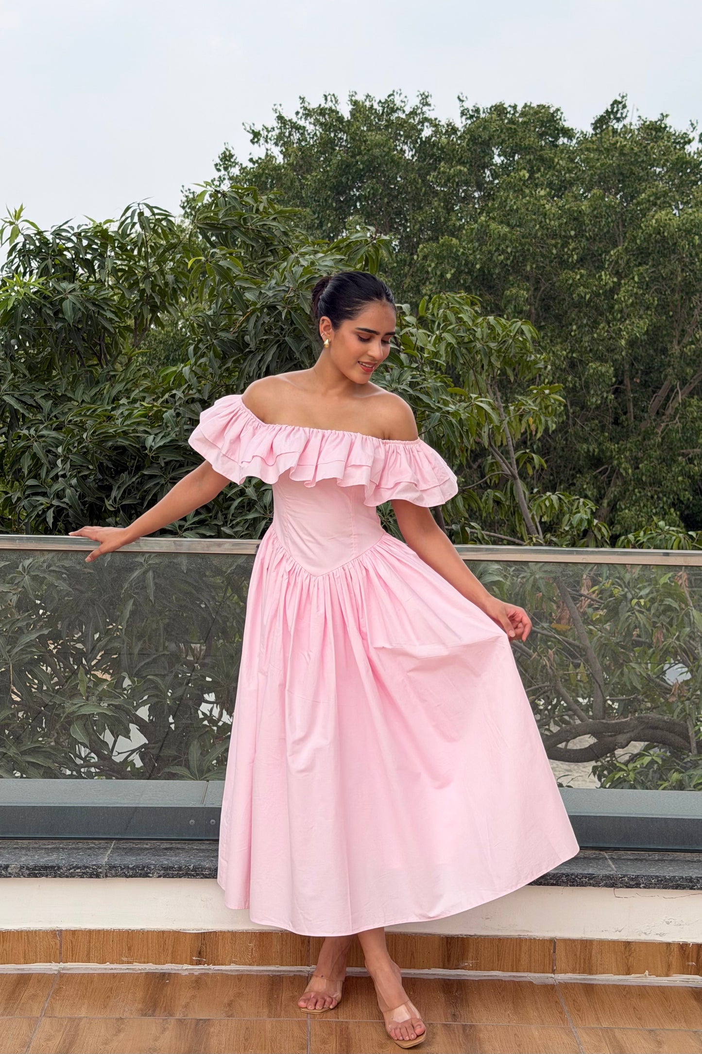 Baby Pink Midi Dress