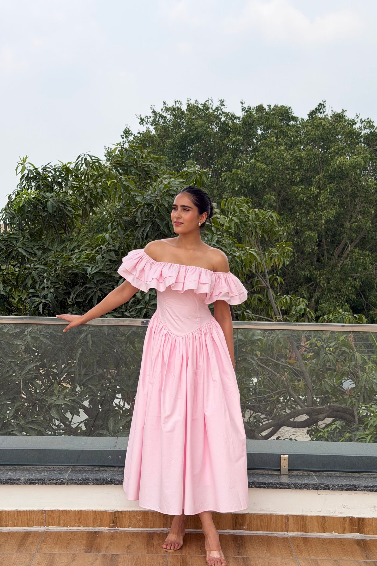 Baby Pink Midi Dress