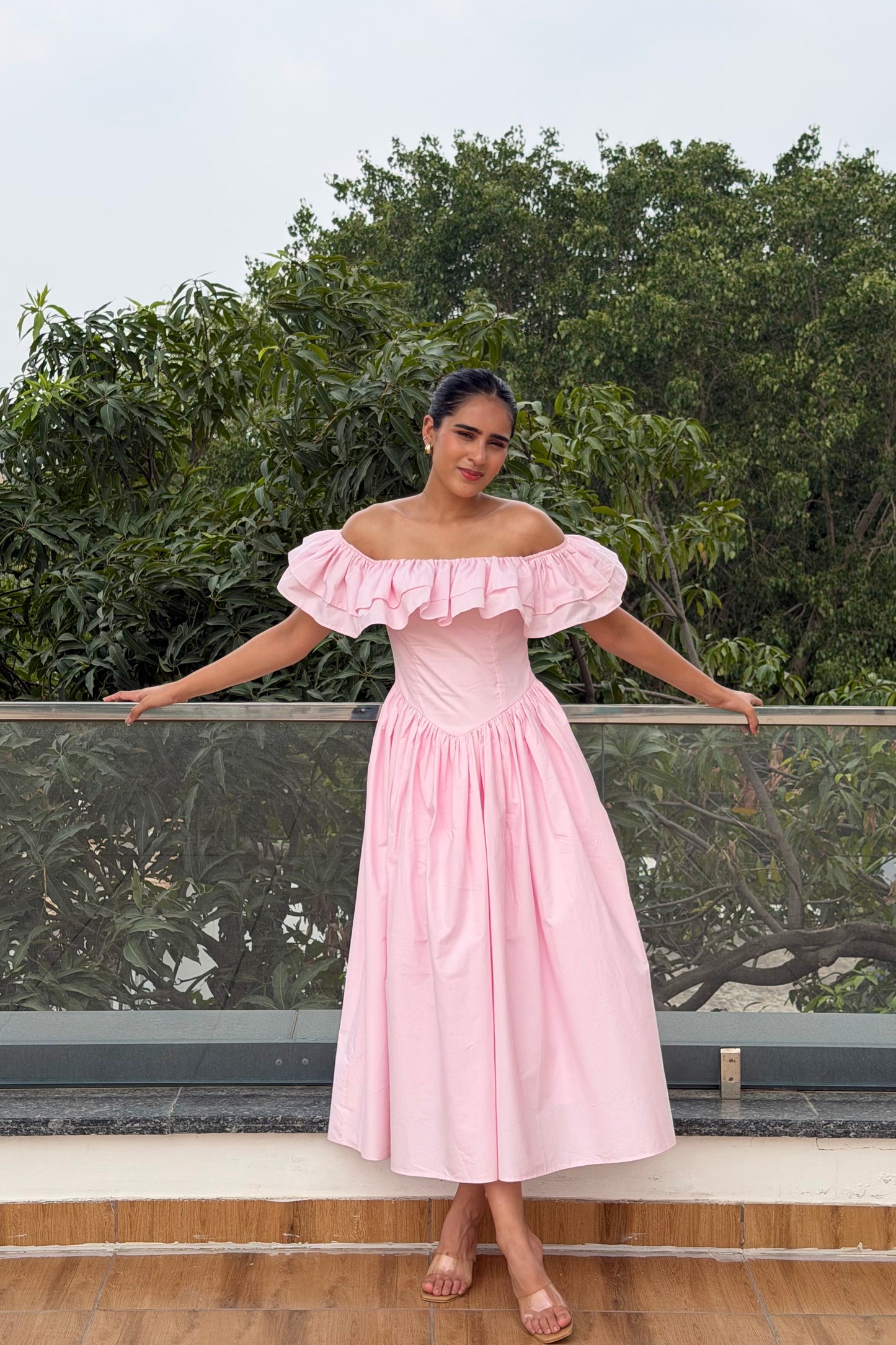 Baby Pink Midi Dress