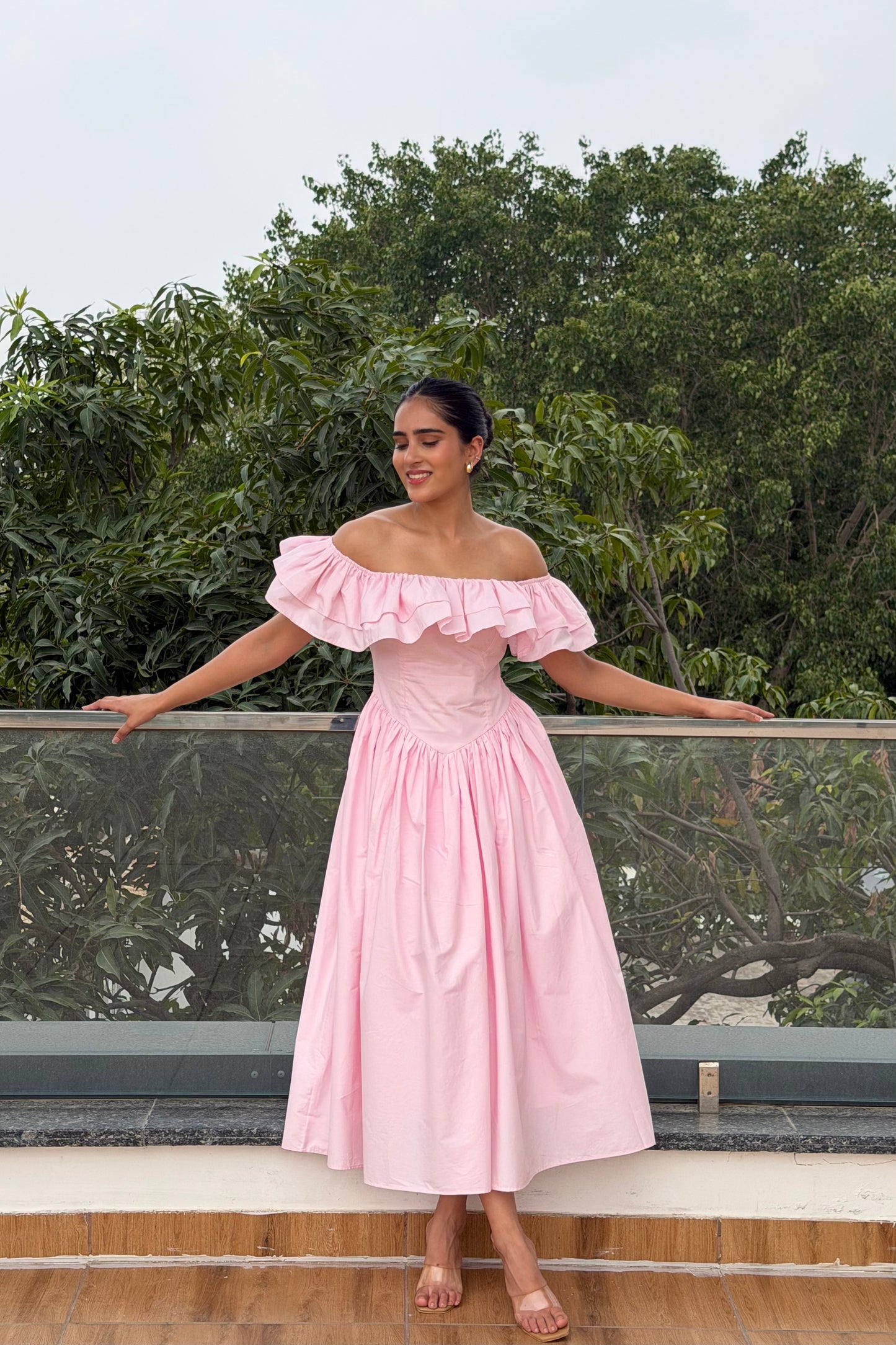 Baby Pink Midi Dress
