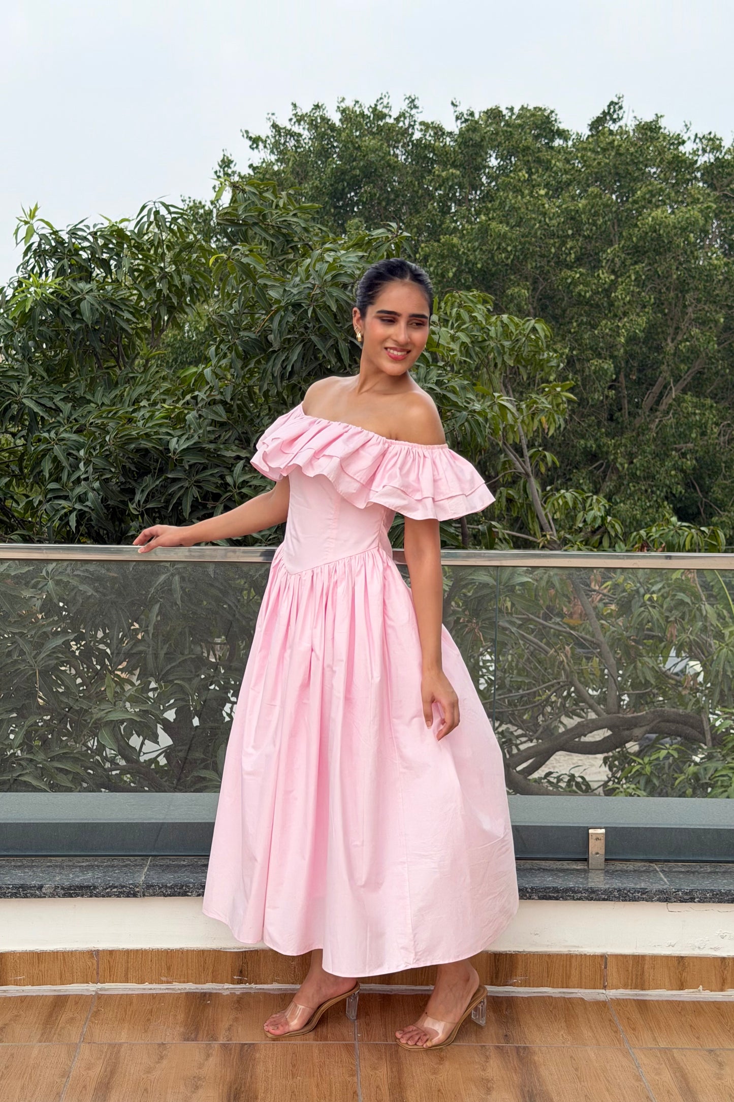 Baby Pink Midi Dress