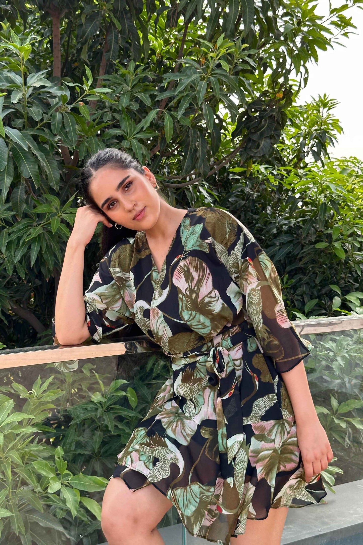 NISSA - Printed Green dress