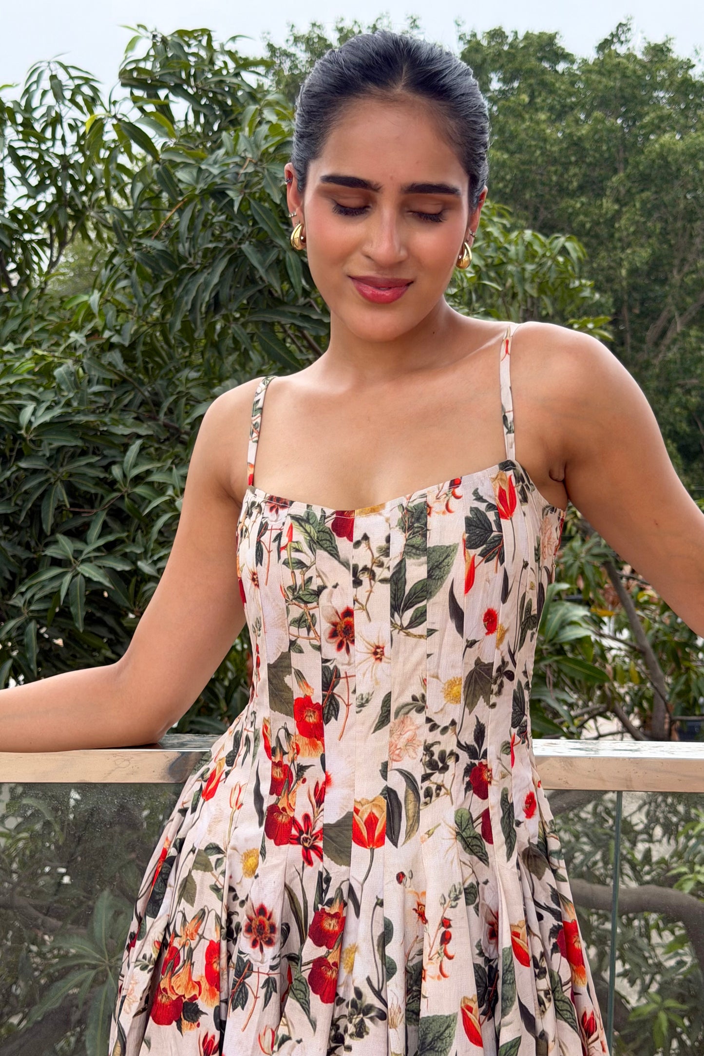 Scarlet Blossom Maxi Dress
