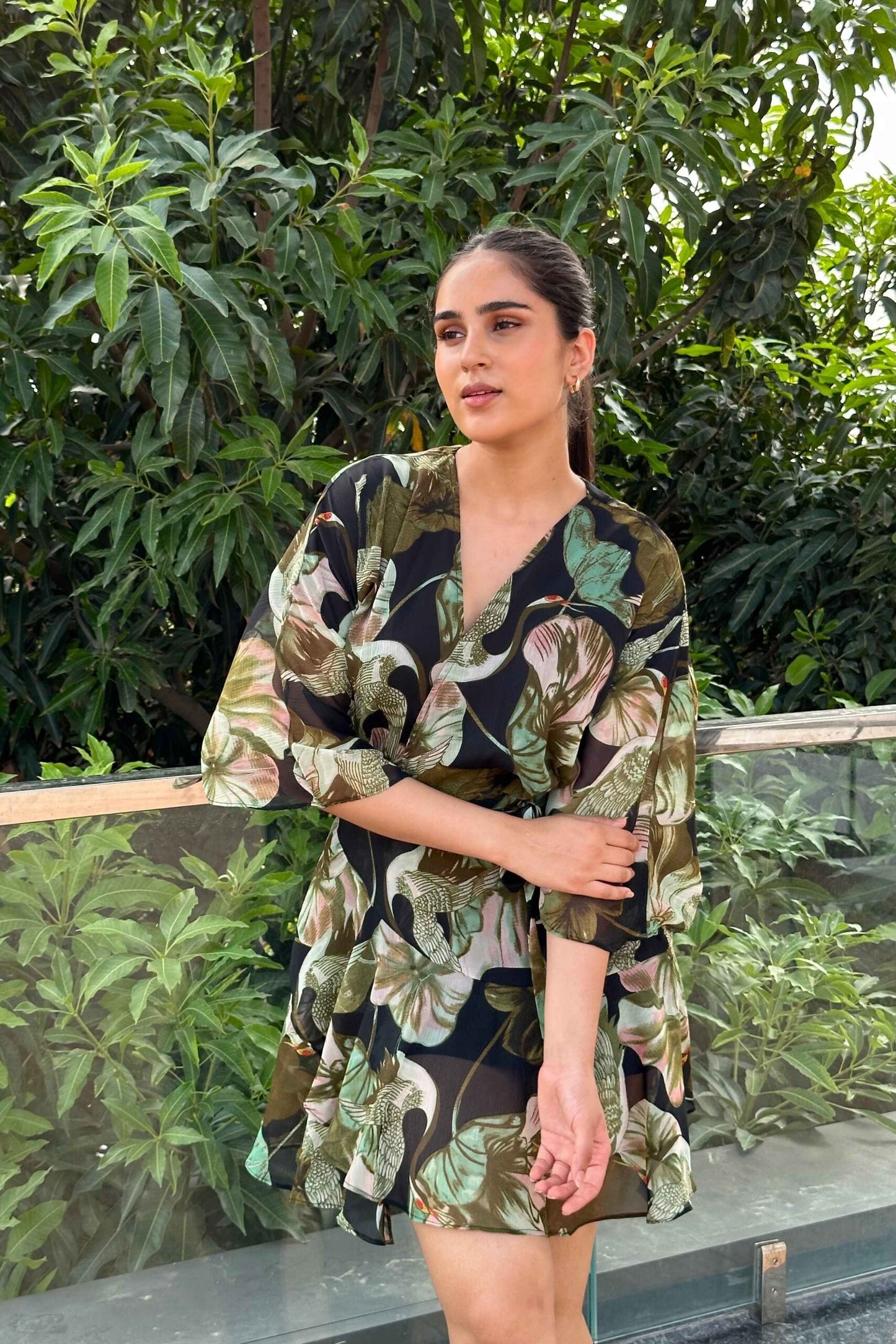 NISSA - Printed Green dress