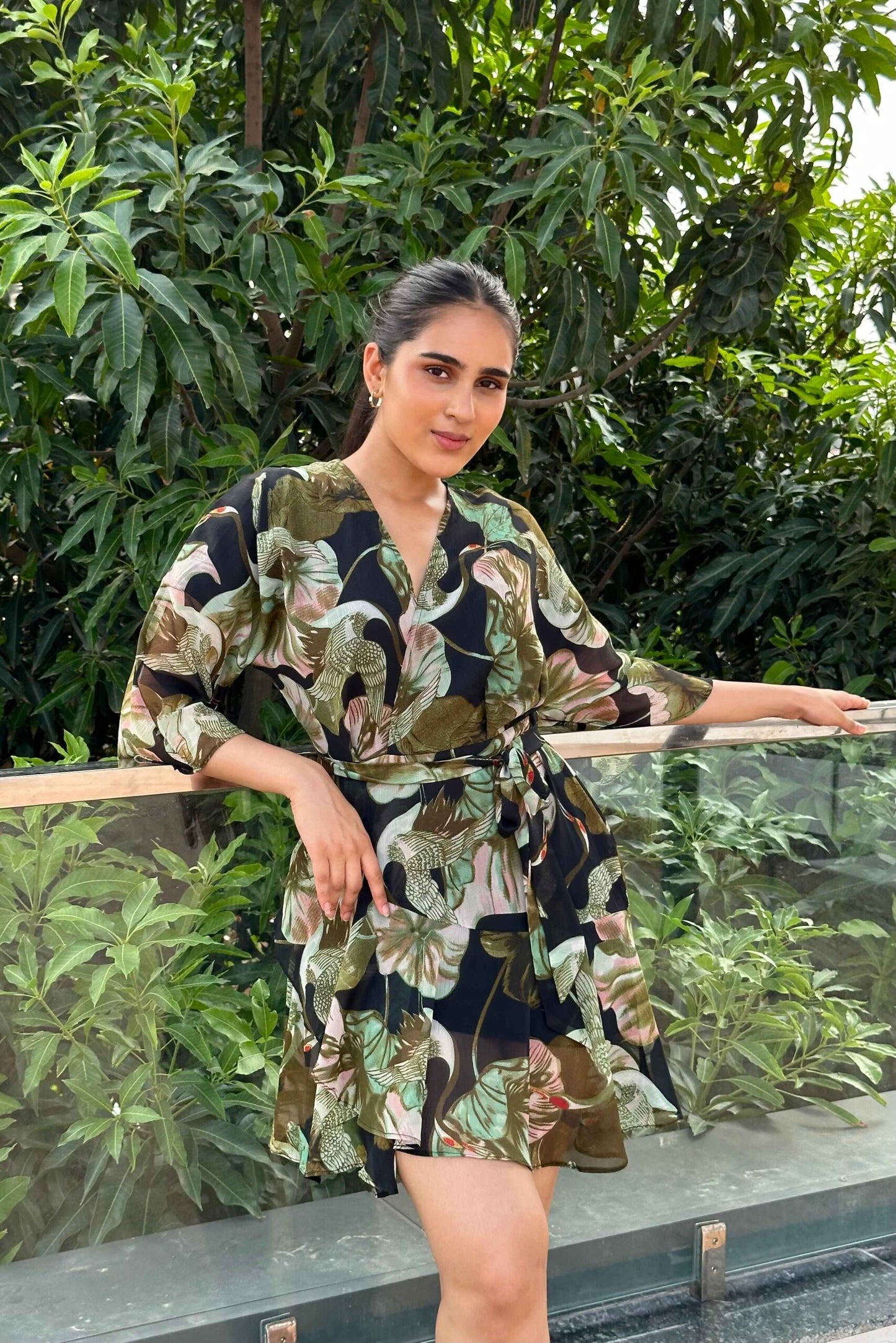 NISSA - Printed Green dress