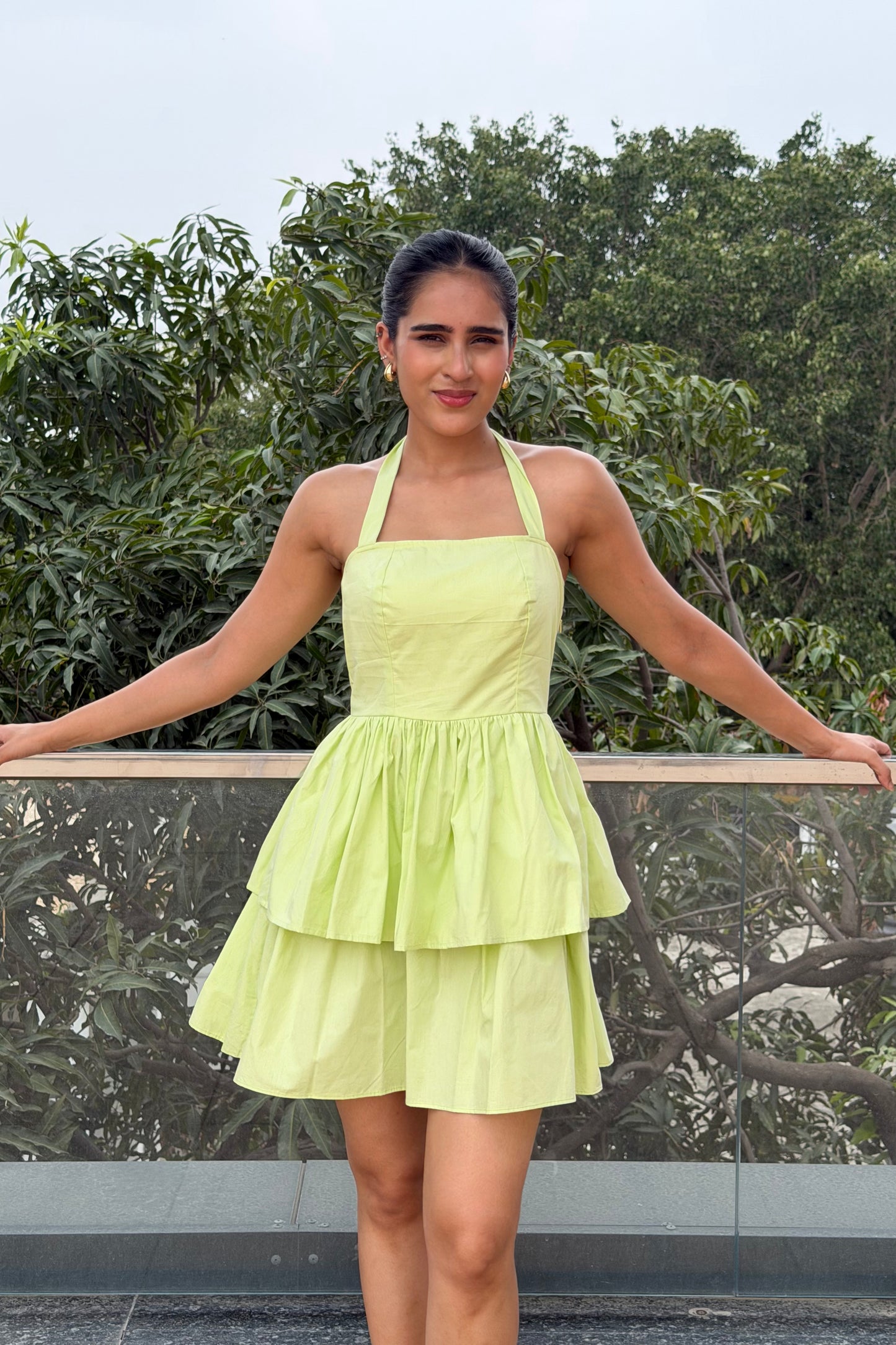 Lemon Blossom Cotton Mini Dress
