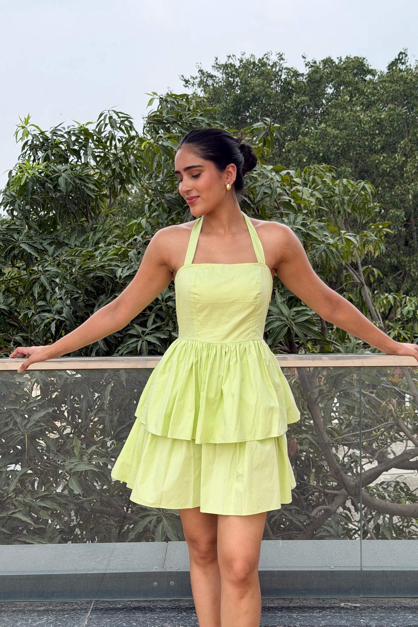 Lemon Blossom Cotton Mini Dress