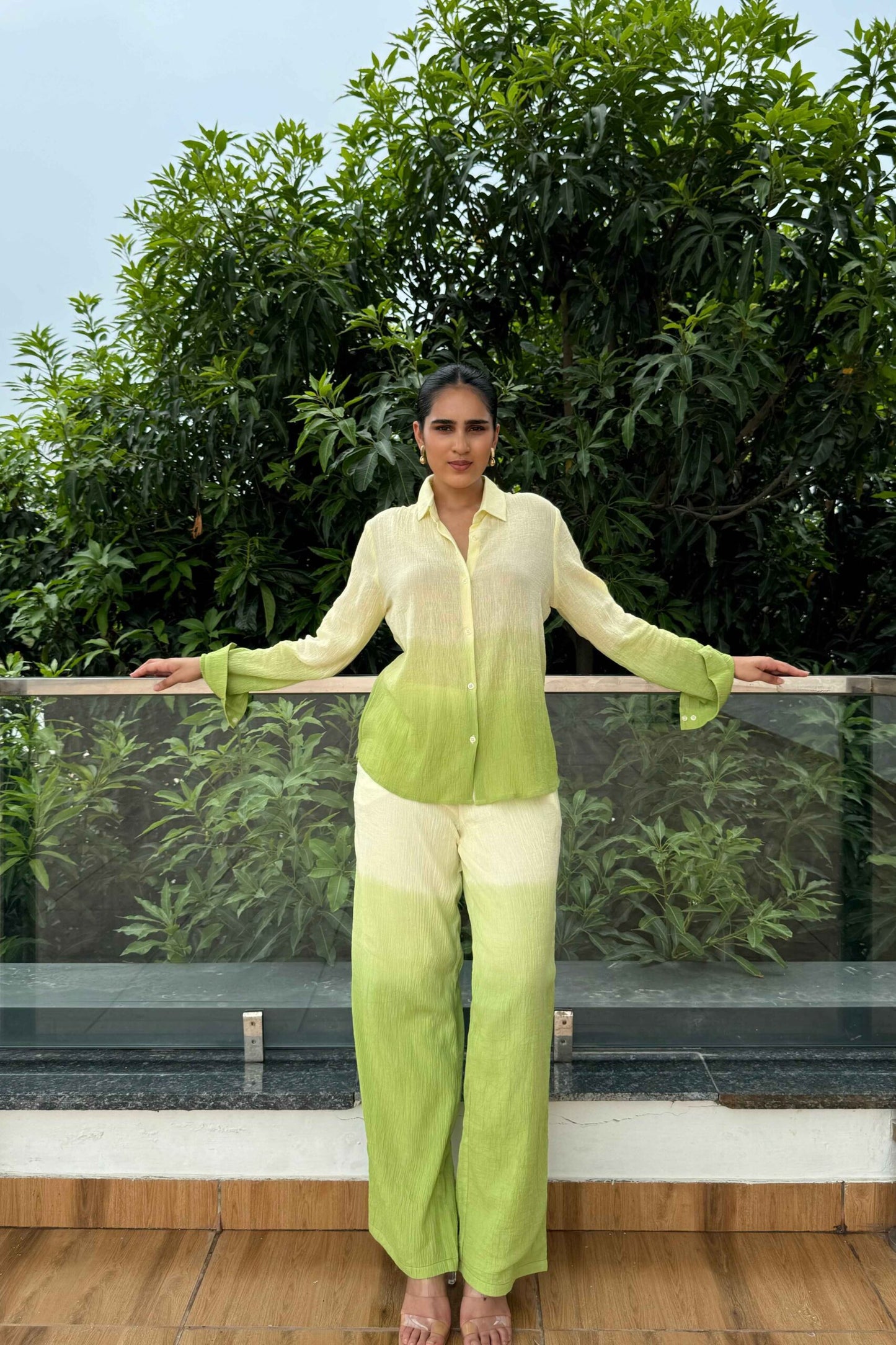 OMBRE - Green Ombre Effect Pure Cotton Co-Ord Set