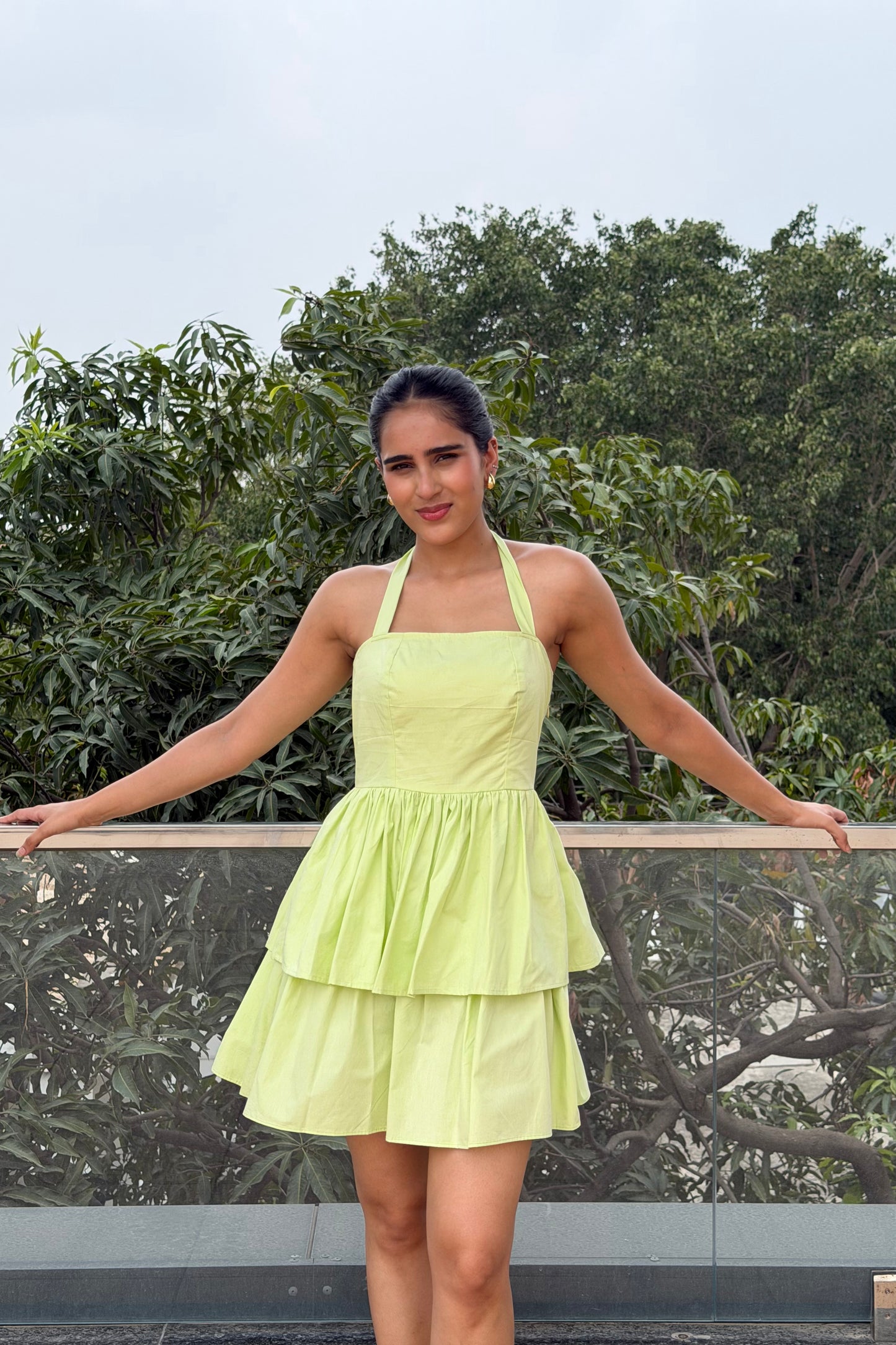 Lemon Blossom Cotton Mini Dress