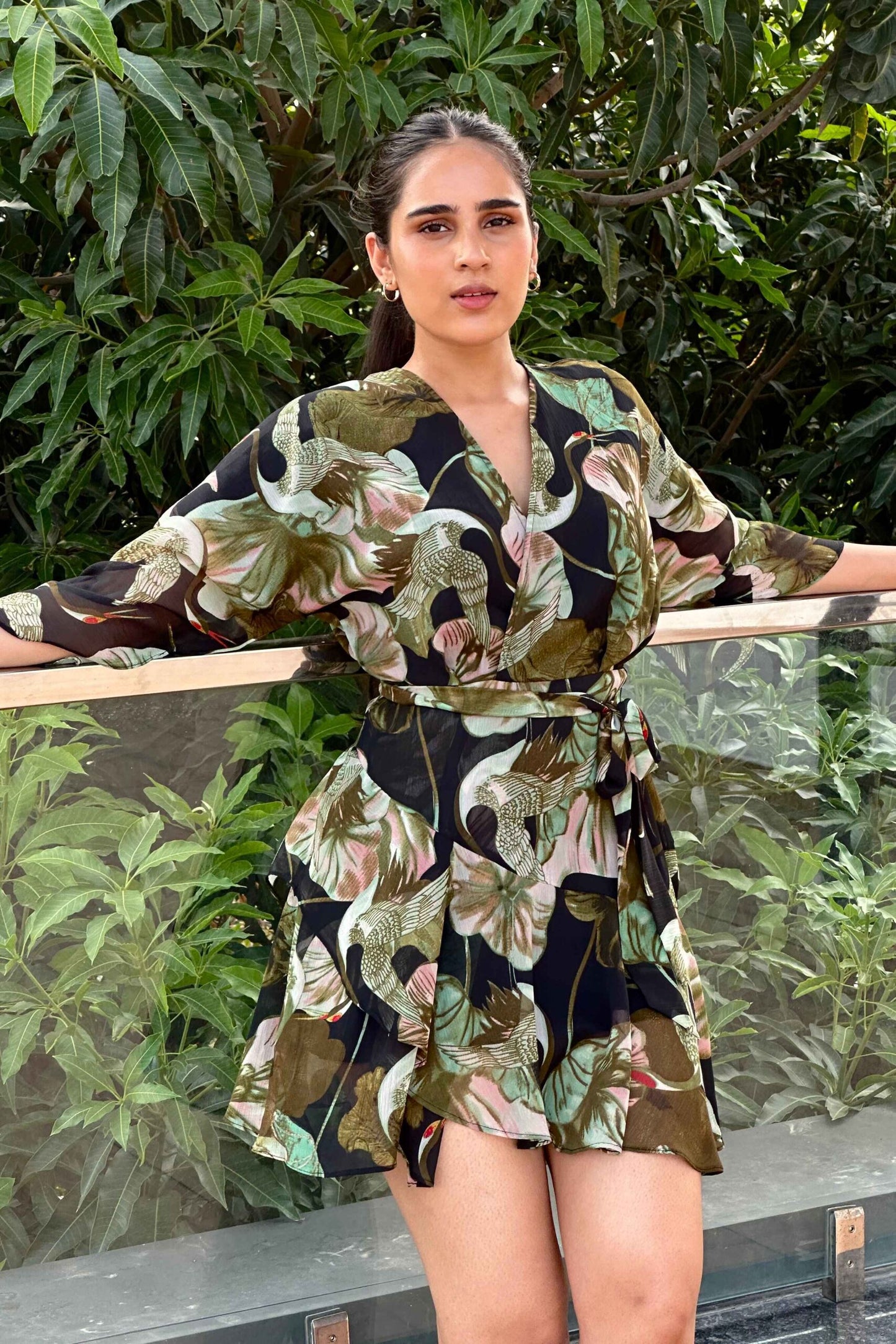 NISSA - Printed Green dress