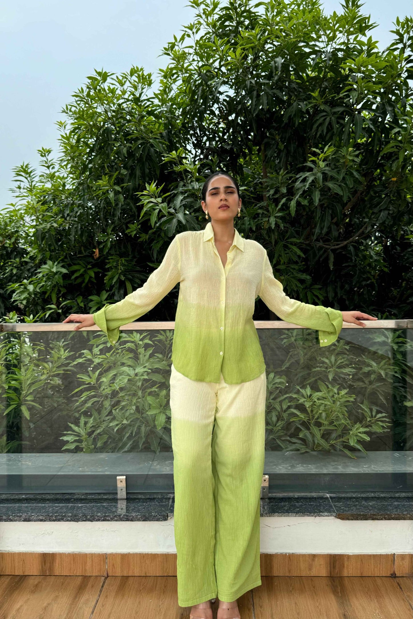 OMBRE - Green Ombre Effect Pure Cotton Co-Ord Set