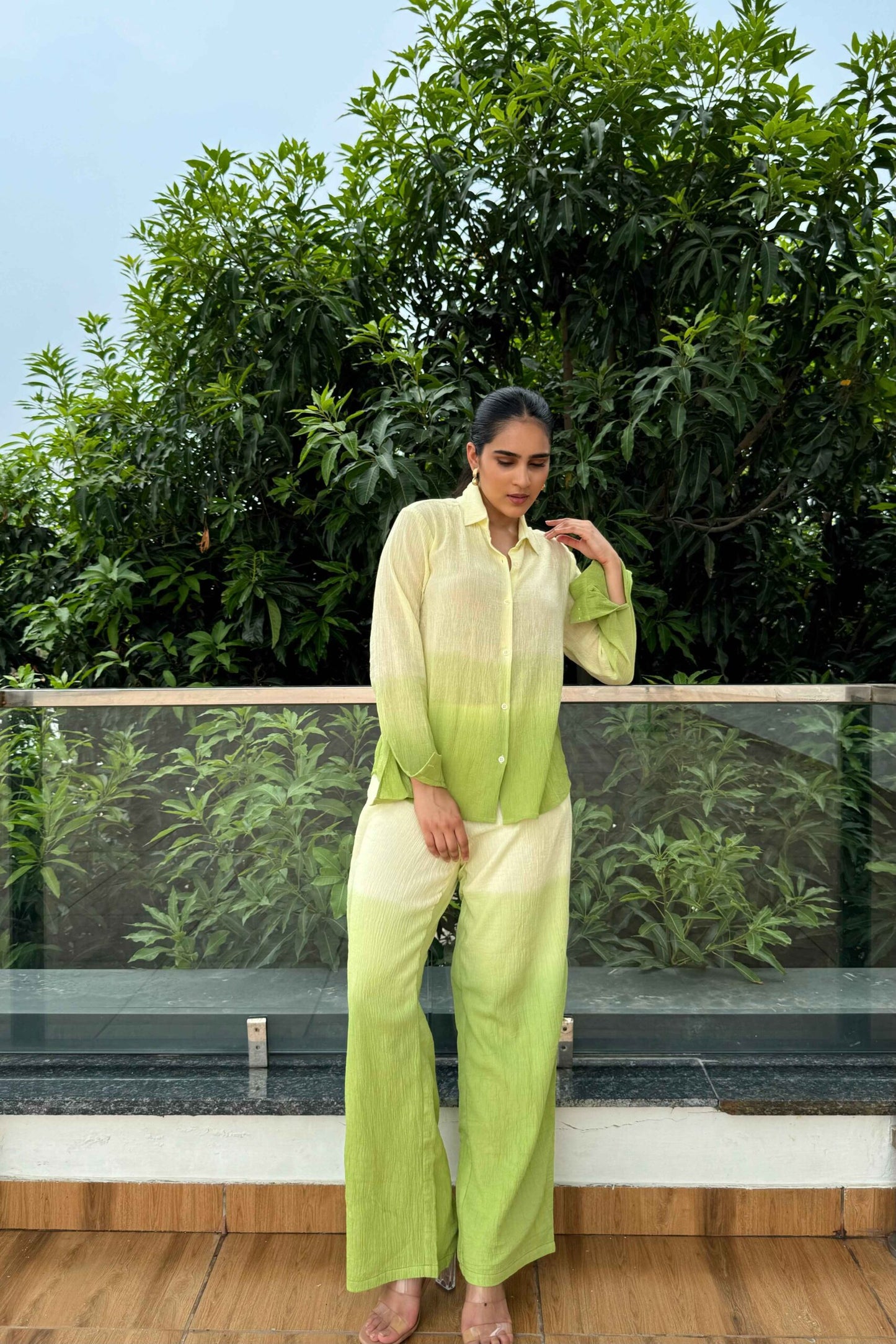 OMBRE - Green Ombre Effect Pure Cotton Co-Ord Set
