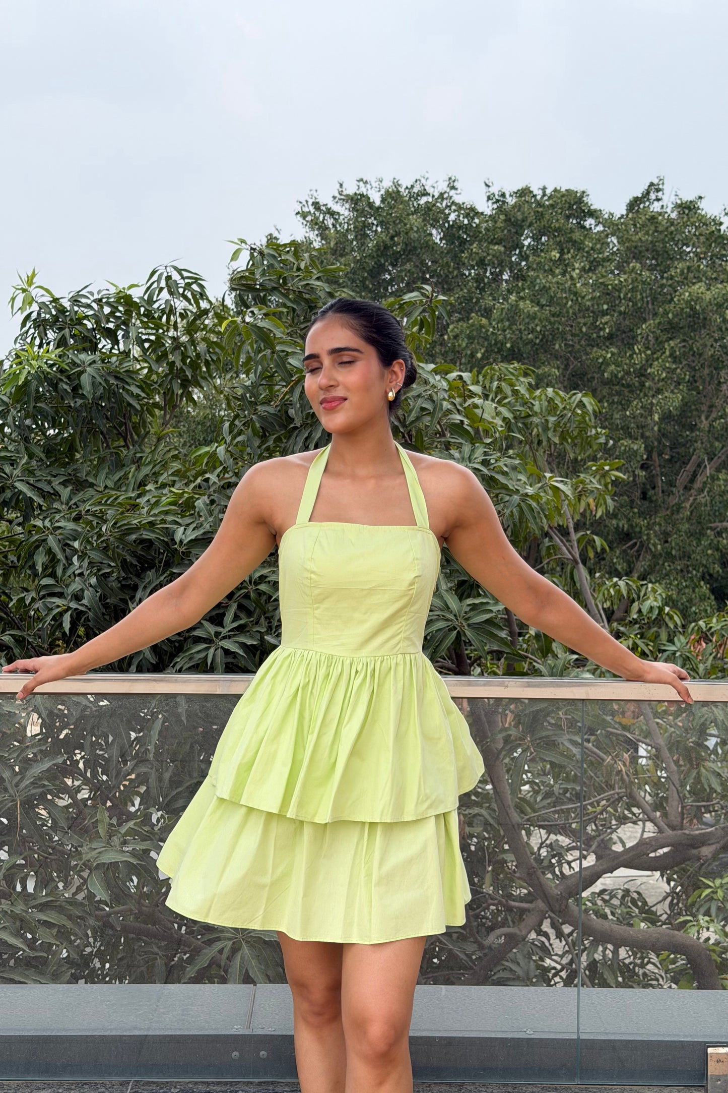 Lemon Blossom Cotton Mini Dress