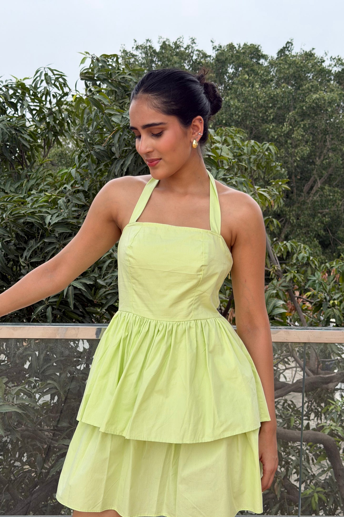Lemon Blossom Cotton Mini Dress