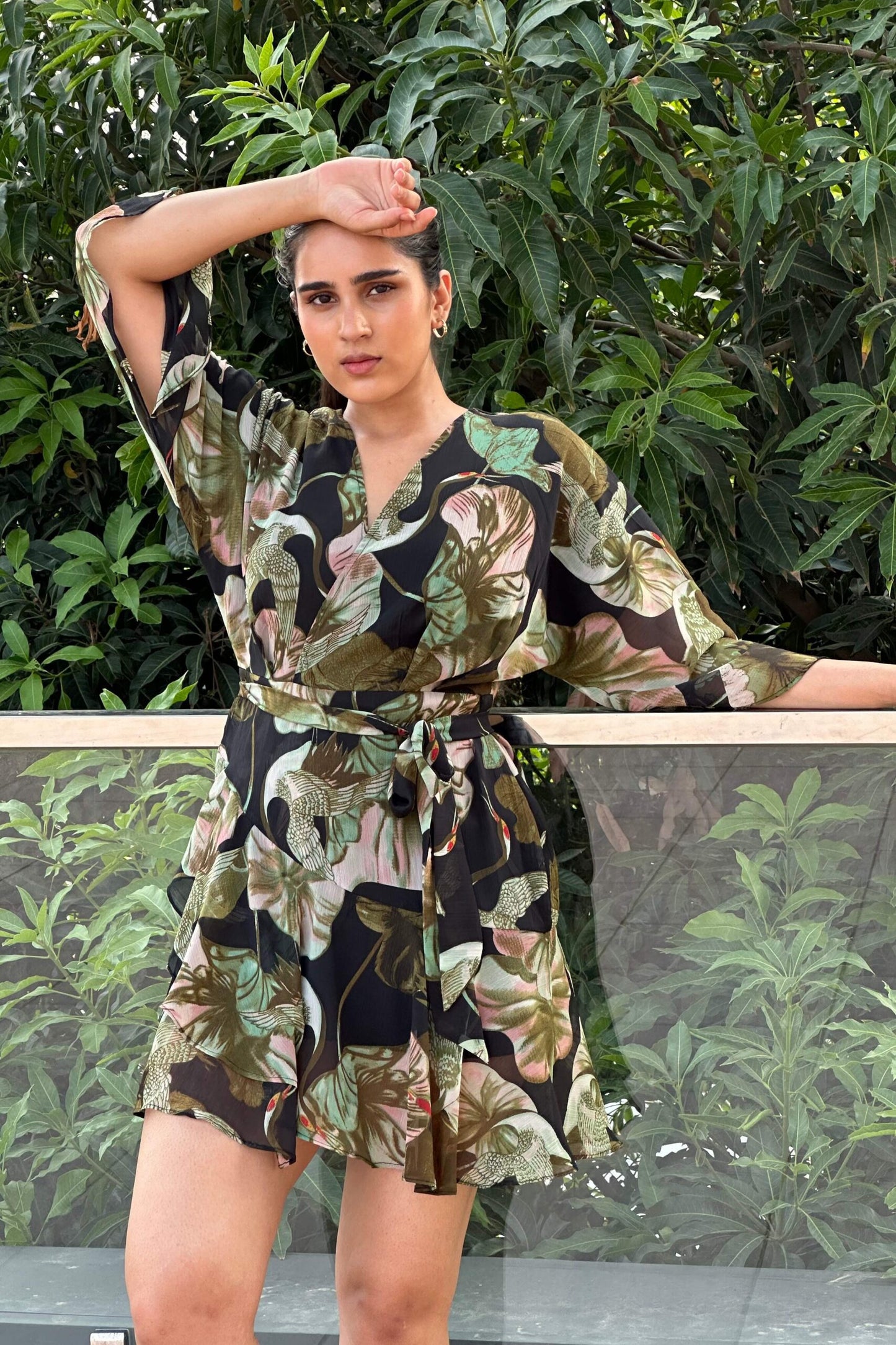 NISSA - Printed Green dress