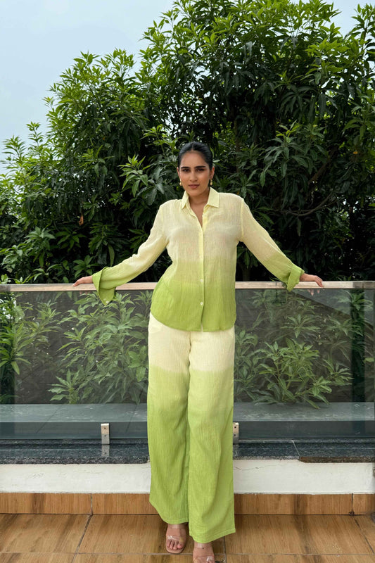 OMBRE - Green Ombre Effect Pure Cotton Co-Ord Set