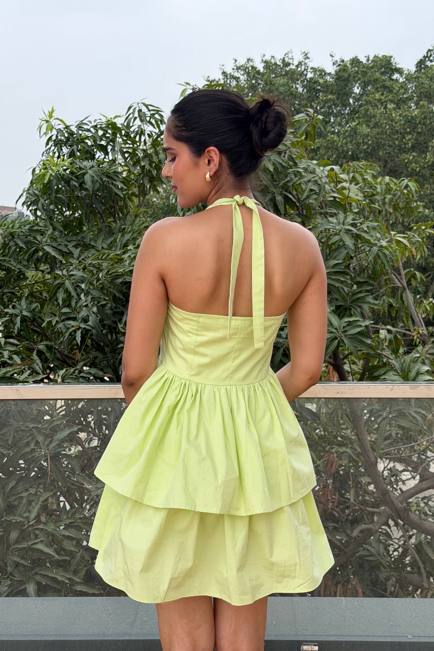 Lemon Blossom Cotton Mini Dress
